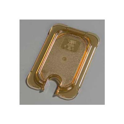 Carlisle 10537U13 - Topnotch® Universal Flat Notched Lid 6-3/4" x 4-1/4", Amber - Pkg Qty 6
