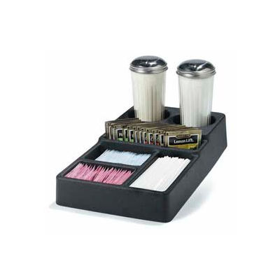 Carlisle 1082803 - 6-Compartment Coffee Service Condiment Caddy 14-1/2", 8-1/4", 2-7/8", Black - Pkg Qty 12