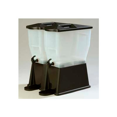 Carlisle 1085303 - Trimline Economy Beverage Server, 3 Gal., Double Base, Rectangular, Clear, Black