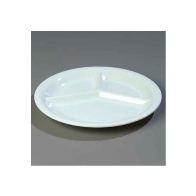 Carlisle 3300002 - Sierrus™ 3-Compartment Plate 10-1/2", White - Pkg Qty 12