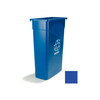 Carlisle TrimLine Rectangle RECYCLE Waste Container 23 Gallon, Blue - 342023REC14