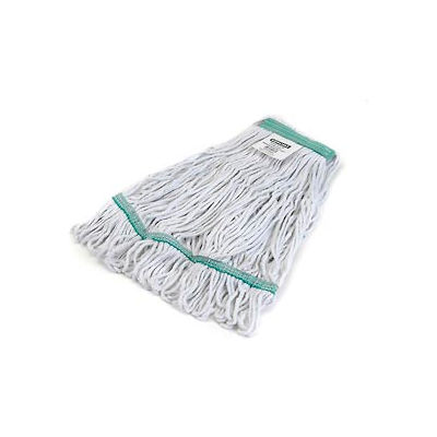 Carlisle Flo-Pac Medium Green Wide Band Looped-End Mop, Blended 4-Ply Yarn, Natural - 369419B00 - Pkg Qty 12