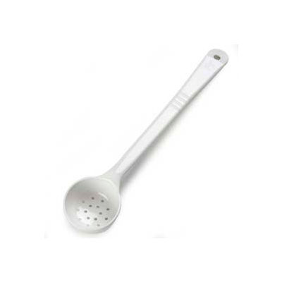 Carlisle 397102 - Perforated Measure Miser Spoon, Long Handle 3 Oz., White - Pkg Qty 12