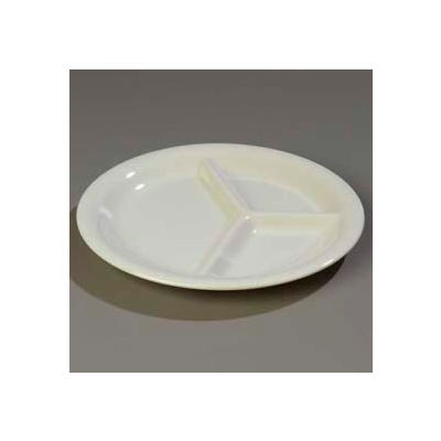 Carlisle 4300042 - Durus® Narrow Rim 3-Compartment Plate 10-7/16" x 1", Bone - Pkg Qty 12