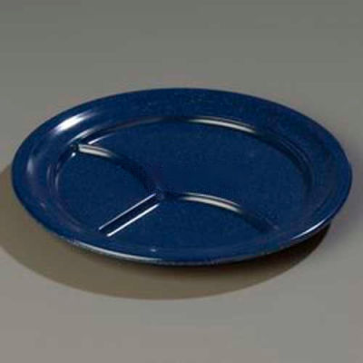 Carlisle 4351435 - Dallas Ware® 3-Compartment Plate, 9-3/4", Café Blue - Pkg Qty 36