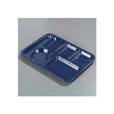 Carlisle 4398035 - Left-Hand Heavy Weight 6-Compartment Tray, Caf? Blue - Pkg Qty 12