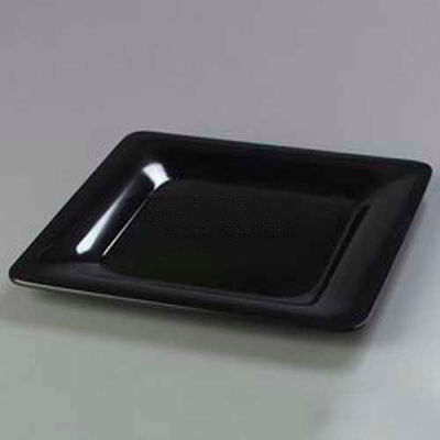 Carlisle 4440003 - Designer Displayware™ Wide Rim Square Plate, 12", Black