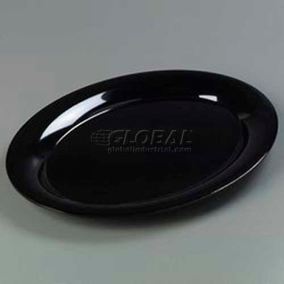 Carlisle 4441003 - Designer Displayware™ Wide Rim Oval Platter, 17" x 13", Black
