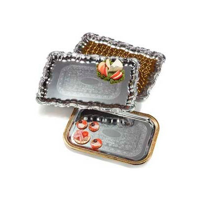Carlisle 608918 - Celebration™ Rectangular Tray W/ Ornate Border 21" x 15" - Pkg Qty 12