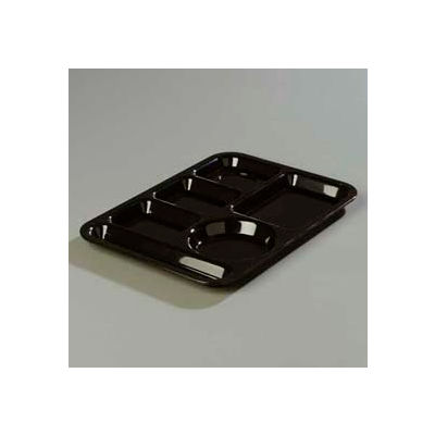 Carlisle 61403 - Left-Hand 6-Compartment Tray, Black - Pkg Qty 24