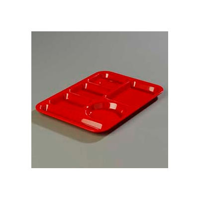 Carlisle 61405 - Left-Hand 6-Compartment Tray, Abs Rd - Pkg Qty 24