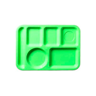 Carlisle 61409 - Left-Hand 6-Compartment Tray, Green - Pkg Qty 24