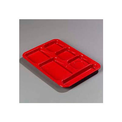 Carlisle 614R05 - Right-Hand Compartment Tray, Red - Pkg Qty 24
