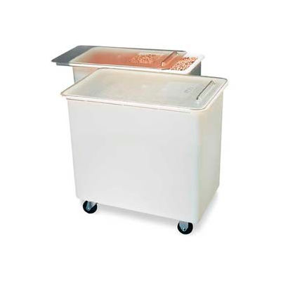 Carlisle BIN3602-Mobile Ingredient Bin w/Lid, Polyethlene, 36 Gal, White