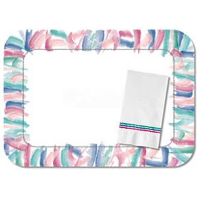 Dinex DX5323J - Watercolors Traycover W/Straight Edge Round Corner, 9-3/8" x 11-3/4", 1000/Cs