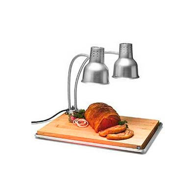 Carlisle HL8285B00 - FlexiGlow™ Dual Arm Heat Lamp W/ Board & Pan 24", Aluminum
