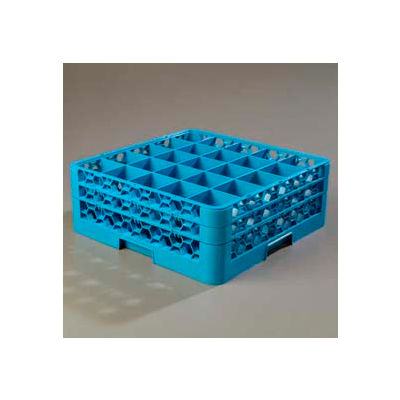Carlisle RG25-214 - Opticlean™ 25-Compartment Glass Rack W/ 2 Extenders, Carlisle Blue - Pkg Qty 3