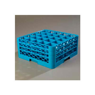 Carlisle RG25-314 - Opticlean™ 25-Compartment Glass Rack W/ 3 Extenders, Carlisle Blue - Pkg Qty 2