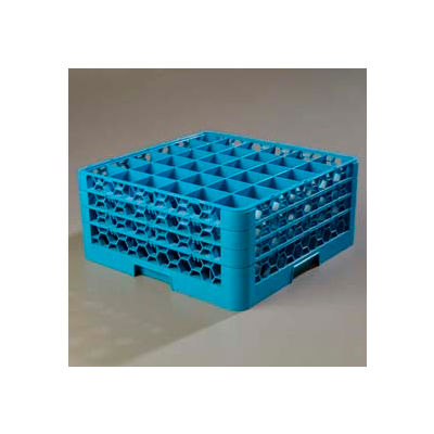 Carlisle RG36-314 - Opticlean™ 36-Compartment Glass Rack W/ 3 Extenders, Carlisle Blue - Pkg Qty 2