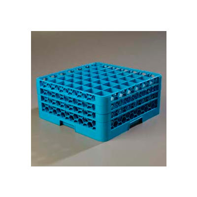 Carlisle RG49-314 - Opticlean™ 49-Compartment Glass Rack W/ 3 Extenders, Carlisle Blue - Pkg Qty 2