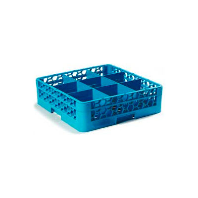 Carlisle RG9-114 - Opticlean™ 9-Compartment Glass Rack W/ 1 Extender, Carlisle Blue - Pkg Qty 4