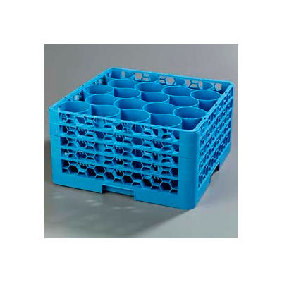 Carlisle RW20-314 - Opticlean Newave 20-Compartment Glass Rack W/ 4 Extenders, Carlisle Blue - Pkg Qty 2