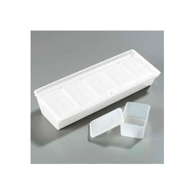 Carlisle SS10502 - Caddy W/5 Ea 1-1/4 Pint Containers/Lids 19-3/4", 7-1/4", 4-1/4", White