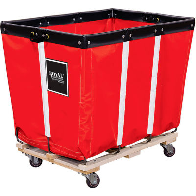 20 BU-Standard-Duty Basket Trucks By Royal - Vinyl Liner - 32"Wx48"Dx36"H 4 Swivel Casters-Red