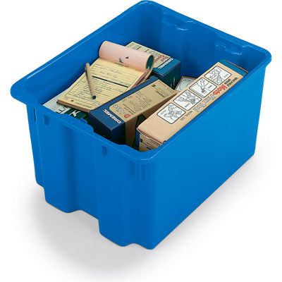 LEWISBins Polylewton Polyethylene Tote - 19-1/2 X13X12-3/8 - Blue - Pkg Qty 5