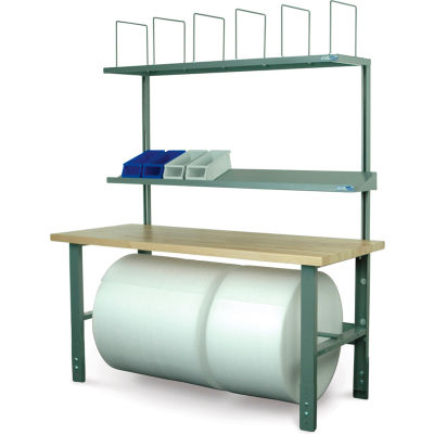 Stackbin Adjustable Height Packing Bench with Plastic Laminate Square Edge Top - 72 x 30