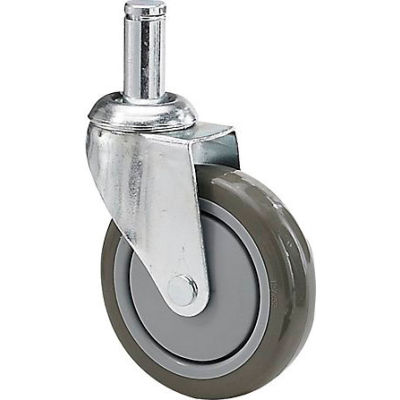 Metro® Round-Post Caster - 5" Polyurethane Swivel with Brake and Bumper