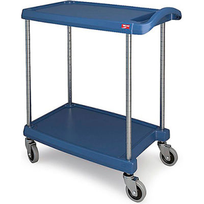 Metro myCart Utility Cart With Chrome Posts, 2 Shelf, 31-1/2"Lx18-5/16"W, Blue