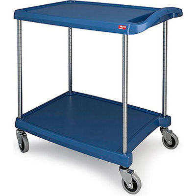 Metro myCart Utility Cart With Chrome Posts, 2 Shelf, 34-3/8"Lx23-7/16"W, Blue