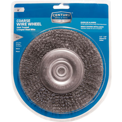 Century Drill 76861 Bench Grinder Wire Wheels 6" Dia. Steel Crimped