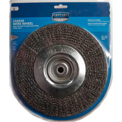 Century Drill 76868 Bench Grinder Wire Wheels 8" Dia. Steel Crimped