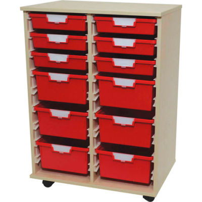 StorSystem Wood Tote Cart CE0084LG-6S6D - 12 Standard Width Tote 27-3/4"x18-3/4"x38-3/4"