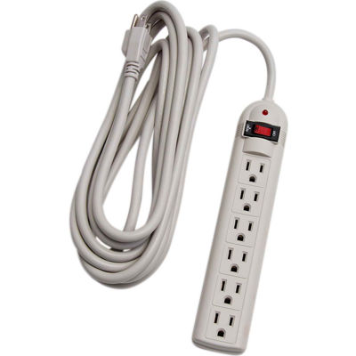 Century® D19004190 6 Outlet Surge Strip With 15-ft Cord, Beige