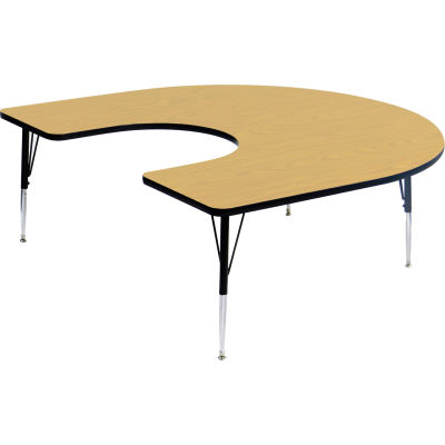 Activity Tables, 66"L x 60"W, Standard Height, HorseShoe - Fusion Maple