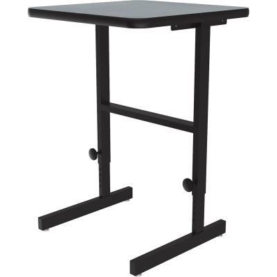 Correll Adjustable Standing Height Workstation - 24"L x 20"W x 34" to 42" - Gray Granite