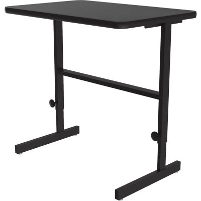 Correll Adjustable Standing Height Workstation - 36"L x 24"W x 34" to 42" - Black Granite