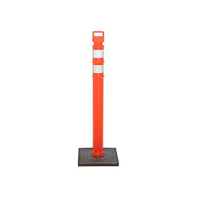 45" Orange Ez Grab Delineator Post, Flared With 10lb Base