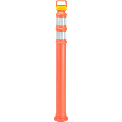 49" Orange Ez Grab Delineator Post W/2ea 3" Hi Reflective