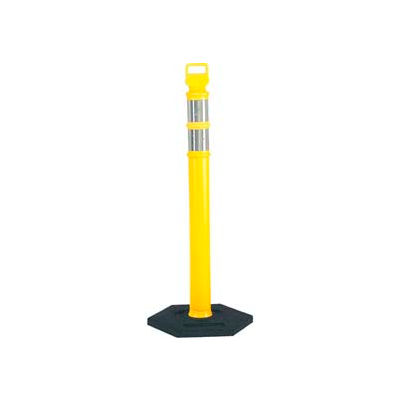 45" Yellow Ez Grab Delineator Post W/2ea 3" Hi Reflective