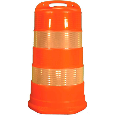 Cortina Traffic Barrel Drum With (4) 6" High Intensity Grade Reflective Stripes, HDPE, 03-780-6HI