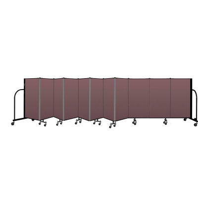 Screenflex Portable Room Divider 11 Panel, 4'H x 20'5"L, Fabric Color: Mauve