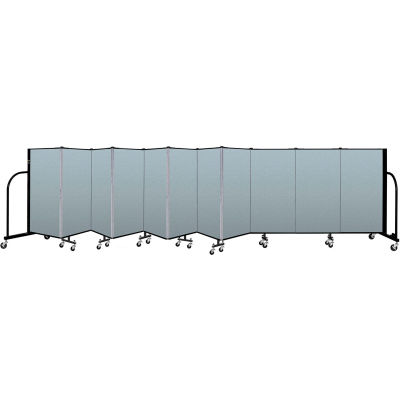 Screenflex Portable Room Divider 11 Panel, 4'H x 20'5"L, Vinyl Color: Blue