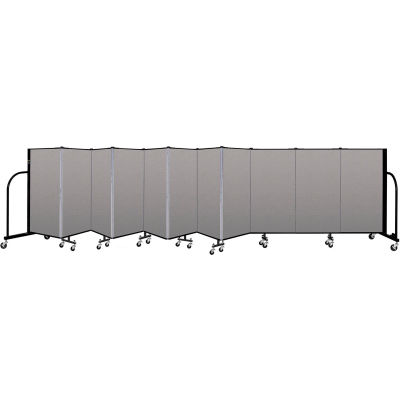 Screenflex Portable Room Divider 11 Panel, 4'H x 20'5"L, Vinyl Color: Gray