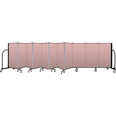 Screenflex Portable Room Divider 11 Panel, 4'H x 20'5"L, Vinyl Color: Mauve