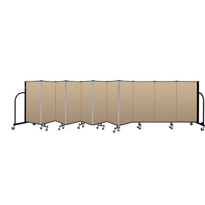 Screenflex Portable Room Divider 11 Panel, 4'H x 20'5"L, Vinyl Color: Oatmeal