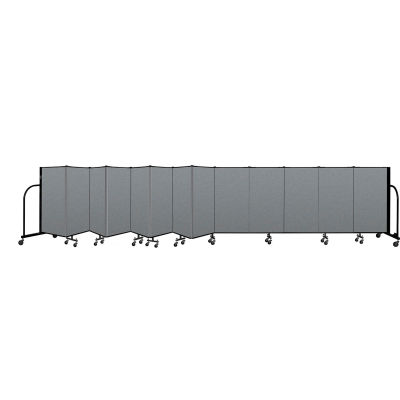 Screenflex Portable Room Divider 13 Panel, 4'H x 24'1"L, Fabric Color: Gray